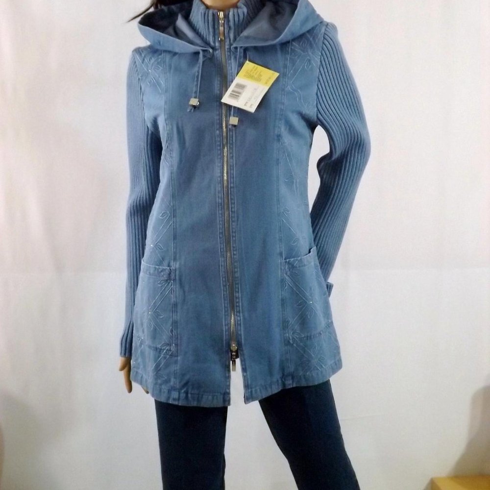 Denim attractive embroidered jacket